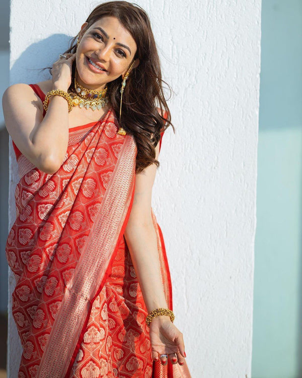 Red And Gold Soft Lichi Silk Silver zari Design With Heavy Rich Pallu  Wedding Saree