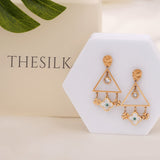 DAZZLE CLOVER 18K GOLD PLATED EARRINGS