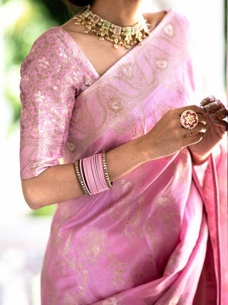 Incomparable Baby Pink Pink Soft Silk Saree