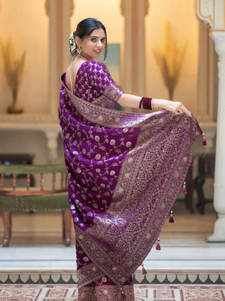 Splendiferous Purple Soft Silk Saree