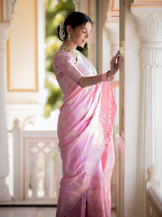 Incomparable Baby Pink Pink Soft Silk Saree