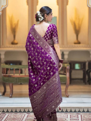 Splendiferous Purple Soft Silk Saree