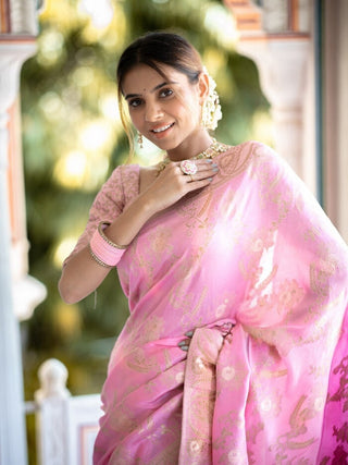 Incomparable Baby Pink Pink Soft Silk Saree