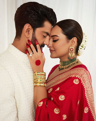 Sonakshi Crimson Red Banarasi Silk Saree WIth Fabulouse Blouse Piece