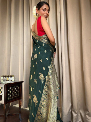 Classy Dark Green Soft Silk Saree