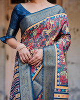 Multi Floral Printed Cotton Silk Saree
