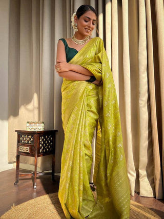 Jamsa Yellow Banarasi Silk Saree