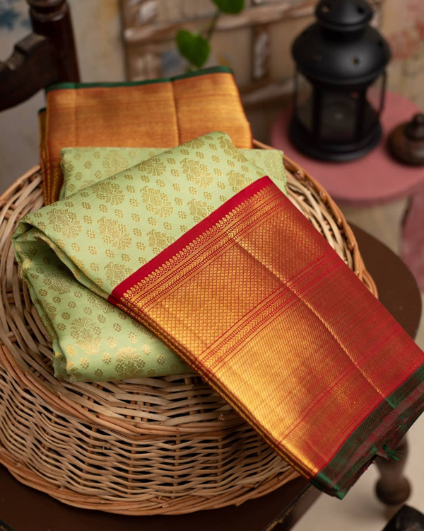 VALIBA TRADITIONAL KANCHI SOFT SILK SAREE WITH ATTACHED BLOUSE