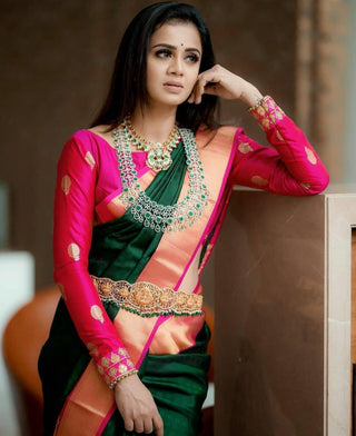 VAliba Beautiful Rich Pallu & Jacquard Work On All Over Bridal Saree