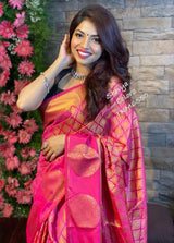 Apogee Pink Banarasi Silk Saree