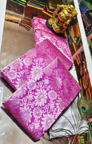 Halcyon Pink Banarasi Silk Saree