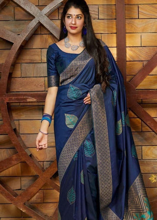 Cerulean Blue Banarasi Silk Saree