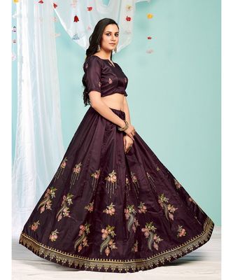 Pink Coloured Embroidered Semi-stitched Lehenga & Unstitched Blouse With Dupatta