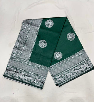 Lincoln Green Banarasi Silk Saree