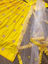 Yellow Full Heavy Embroidery and Real Mirror Work Lehenga Choli Set With Blouse Real Mirror