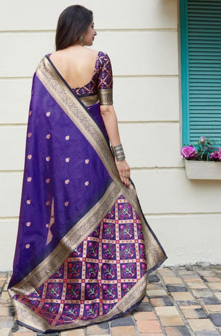 Party Wear Fancy Designer Purple  Sarees Soft Silk Saree  Banarasi Saree Beautiful For Women Saree