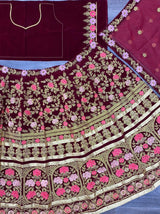 Beautiful Bridal Color and Cording Work Combination Its Classy Ur Look Lehenga Choli With Dupatta