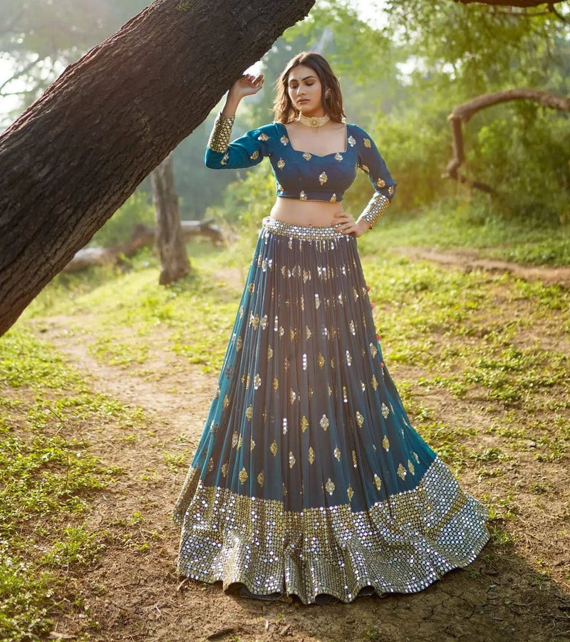 Designer Exclusive Collection Georgette 9mm Sequence Work Lehenga Choli Set With Blouse