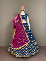 Exclusive Faux Georgette Sequance Embroidery Work Lehenga Choli With Dupatta