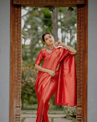 Red Soft Banarsi Silk Saree