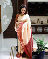 Designer Lichi silk Saree With Golden Zari Weaving Work Traditional Bridesmaid Party