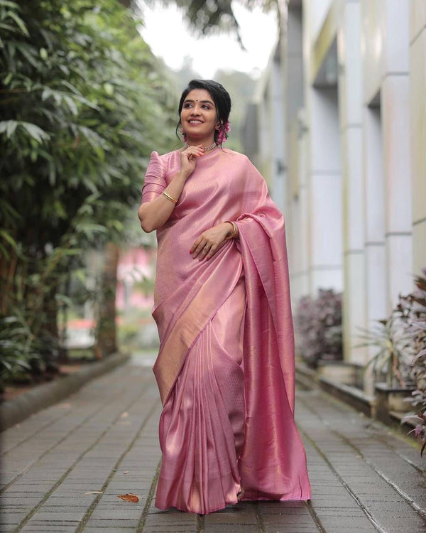 Bittersweet Pink Banarasi Silk Saree