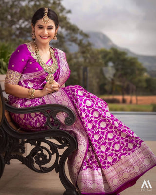 Greatest Pink Banarasi Silk Saree