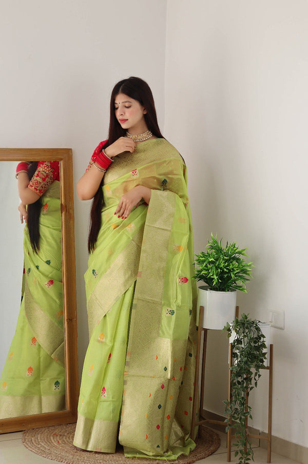 Bounteous Green Kanjivaram Silk Saree