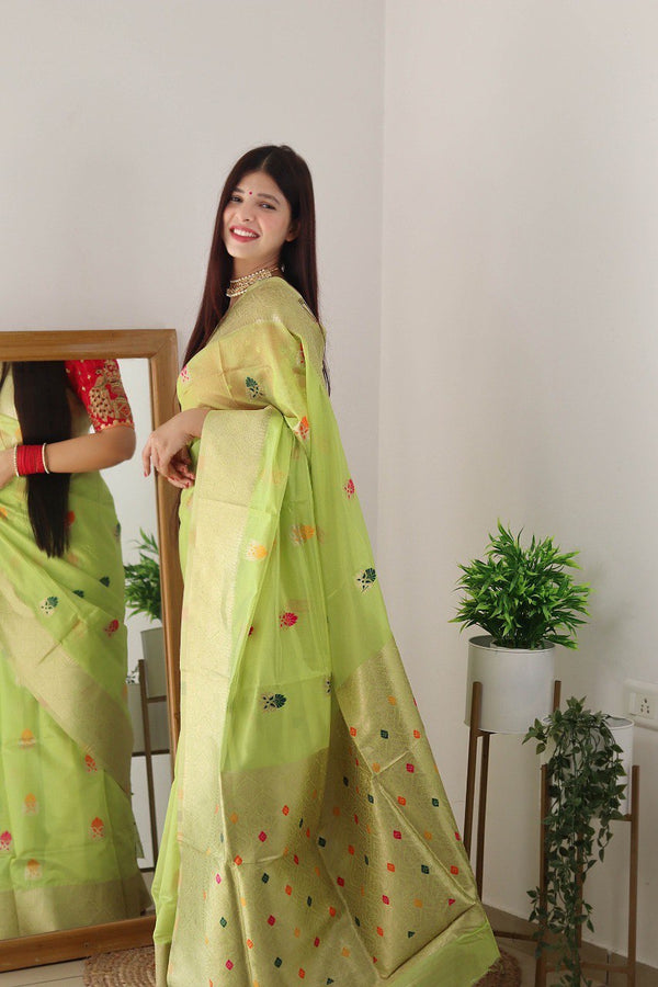 Bounteous Green Kanjivaram Silk Saree