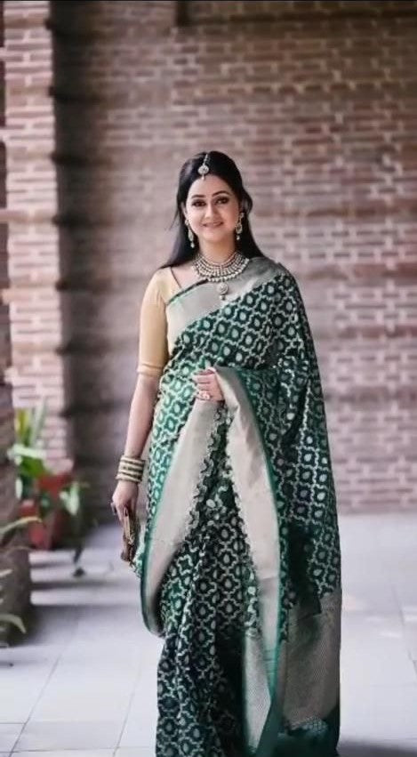 Bounteous Green Banarasi Silk Saree