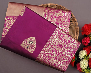 Lavender Purple Banarasi Silk Saree