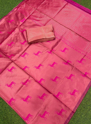 Roseate Pink Banarasi Silk Saree